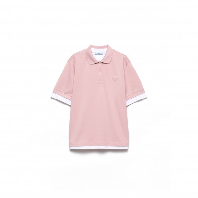 PRADA PIQUÉ AND JERSEY POLO SHIRT 39586